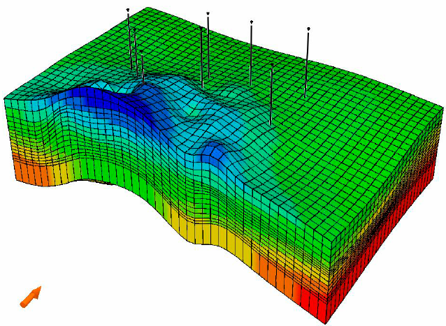 Reservoir-model-used-for-history-matching-the-observed-changes-in-the-reservoir-showing